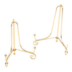 Gold Iron Display Stand Craft Bracket Book Holder Photo Pedestal Bowl Dish Frame Picture Plate Rack Easel Storage Decoration（5in） - size: Medium