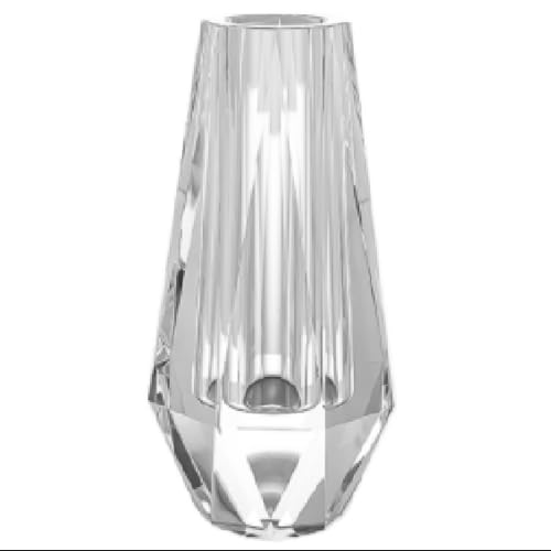 kitCom Modern Crystal Vase, 7 x 4 Inches, Transparent, Oval, Love, Glossy Finish, Arranges Flowers, Handmade, Multi-faceted, Secure Packaging, Half-Year Warranty, Luxury Gift - size: 7 x 3.94 x 3.94 Inches