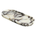 100% Natural Luxury Calaccata Viola Marble Small Hand Towel Tray Holder Organizer, Makeup Bathroom Holder - color: Viola-oval-10"x5"x0.7"
