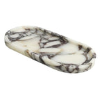 100% Natural Luxury Calaccata Viola Marble Small Hand Towel Tray Holder Organizer, Makeup Bathroom Holder - color: Viola-oval-10"x5"x0.7"