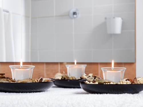 WGV Flare Lip Cylinder Tea Light Votive Candle Holder 2.4" W x 1.75" H, Clear Oyster Glass Cup, Small Accent Decor, 1 Pc - color: Clear-flare-2.4"