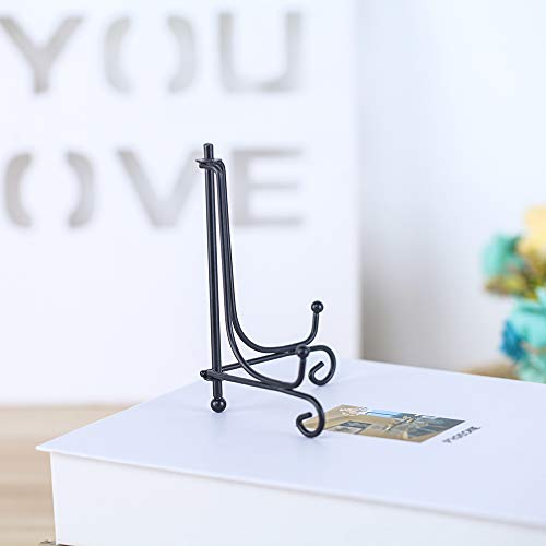 (2 pack) Iron Display Stand, Black Iron Easel Plate Display Photo Holder Stand, Displays Picture Frames, Decorative Plates,Tablets and Art 4 Inch - color: Black, size: 4 inch(2 pack)
