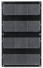 Displays2go Wall Pamphlet Display, Acrylic, 12/24 Adjustable Slots, Aluminum Standoffs - Black (2RP12BLK) - color: Black, size: 12 Pockets