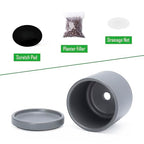 D'vine Dev Set of 2 Plants Pots, 3.5 Inch Ceramic Planter Pot for Plants with Drainage Hole and Saucer, Speckled Grey, 94-V-A-3 - color: Gray, size: 3.5 Inch