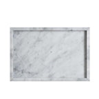Large Bathroom Vanity Tray, Real Natural Marble Tray 12 inch, Carrara White Stone Toilet Tank Trays, Modern Dresser Trays, Countertop Organizer for Kitchen Counter, Soap Dispenser - color: Carrara White 12-in Rect