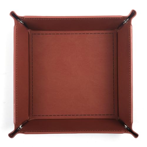 siduater Valet Tray Desktop Storage Organizer – Vegan Leather Catchall Tray Bedside Vanity Tray Nightstand Caddy Holder for Remote Controller, Watch, Keys, Phone, Wallet, Coin, Jewelry, Brown - color: Brown