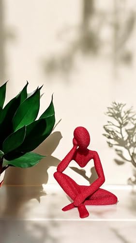 Ponder Minimalist Sculpture, Modern Abstract Home Decor, 3D Printed Art (Velvet) - color: Velvet