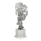 Deco 79 Glass Abstract Handmade Decorative Sculpture Freeform Home Decor Statue with Clear Square Base, Accent Figurine 8" x 4" x 15", Clear - size: 8" x 4" x 15"
