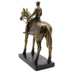 Lukitas Horse Rider Statues and Sculptures, Racing Figurine Home Decor, Equestrian Gift for Horse Lovers, Horseback Riding Ornament, Resin 10.5''