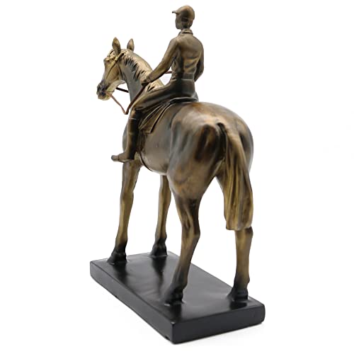 Lukitas Horse Rider Statues and Sculptures, Racing Figurine Home Decor, Equestrian Gift for Horse Lovers, Horseback Riding Ornament, Resin 10.5''