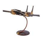 Jet Fighter Collectible Handmade Metal Art Figurine, Desk Accessories, Trophy, Boss Gift, Home Office Décor, Airplane - style: Jet Fighter