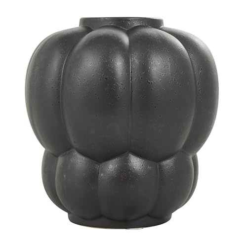 Deco 79 Ceramic Decorative Vase Wide Bubble Inspired Centerpiece Vase with Distressed Speckled Texturing, Flower Vase for Home Decoration 10" x 10" x 11", Black - size: 10" x 10" x 11"