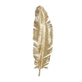 Deco 79 Polystone Bird Home Wall Decor Large Metallic Feather Wall Sculpture, Wall Art 14" x 3" x 47", Gold - size: 14" x 3" x 47"