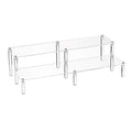 BYCY 2 Tier Clear Acrylic Display Stand Cupcakes Holder, Dessert Display Riser for Great Event, Birthday Party, Wedding Party ( 1 Pack - 16" X 6.9" X 4.25" )