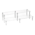 BYCY 2 Tier Clear Acrylic Display Stand Cupcakes Holder, Dessert Display Riser for Great Event, Birthday Party, Wedding Party ( 1 Pack - 16" X 6.9" X 4.25" )