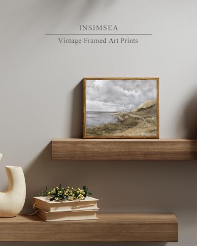 InSimSea Framed Canvas Wall Art Vintage Decor, Home Decor Danish Coastal Landscape in Stormy Weather Classical Paintings, Coastal Wall Art for Living Room Bedroom Office Decor, 8"x10" - color: Danish Coastal, size: 10"L x 8"W