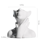 XSMXLNKWL Ceramic Face Vase White Flower Vase for Decor, Female Face Vase Art, Modern Decorative Vase Centerpiece for Table, Shelf, Living Room, Office, Bedroom, Small - style: Face Vase - Stroking the Neck
