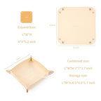 SANQIANWAN PU Leather Arc Edge Jewelry Valet Tray for Man and Women, Portable Mini Entryway Table Tray Bedside Nightstand Desk Tray Small Travel Dish Plate for Key,Wallet,Watch,Coin (Beige) - color: Beige
