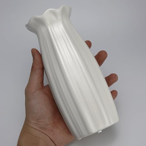White Ceramic Vase 7 inch Small Vase Can be Used as Bedroom Study Living Room Dining Table Home Decoration Suitable for Wedding Flower Arrangement Design Bohemian Style (HPBY-03) - color: Hpby-03
