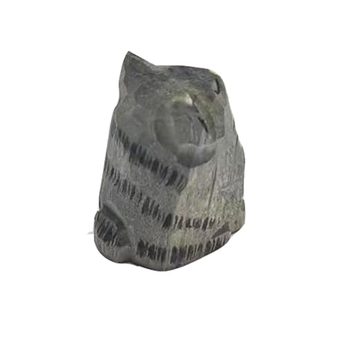 Wooden Cat Figurines Sculpture Statue Lovely Small Carved Orange Cat Statue Handmade Wood Kitten Art Carving Work for Home Office Decoration (Gray Cat) - color: Gray Cat