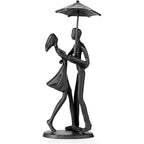 Sculptures Home Decor Couple Statue - Hand Crafted Sculptures for Living Room Romantic Figurines for Couple Metal Sculpture Art,Passionate Love Ornament for Valentines - style: Couple Statue Under Umbrella