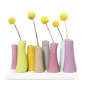 Chive - Pooley 2, Ceramic Flower Vase, 8-Tube Shape (Magenta Pink) - color: Magenta Pink