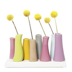 Chive - Pooley 2, Ceramic Flower Vase, 8-Tube Shape (Magenta Pink) - color: Magenta Pink