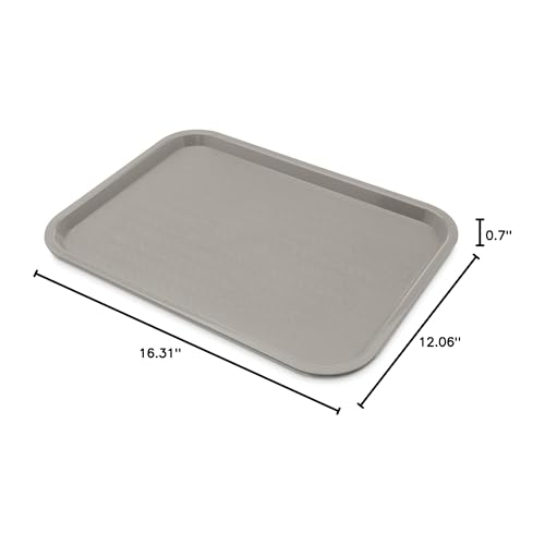 Carlisle FoodService Products CT121623 Café Standard Cafeteria / Fast Food Tray, 12" x 16", Gray - color: Gray