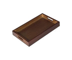 Serving Tray with Handles - 11.4x7.8 Inch Rectangular Bamboo Tray for Kitchen, Coffee Table, & Ottoman - Multi-Purpose Decorative & Food Tray for Organizing, Serving, and Entertaining - size: 11.4" x 7.8" x 1.6"