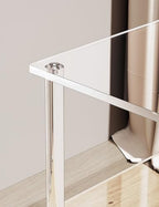 Acrylic Side Table Clear 3-Tier End Table for Living Room, Office, Hallway, Bedroom Small Bedside Table (8mm Thick Shelves) - size: 8mm thick shelves