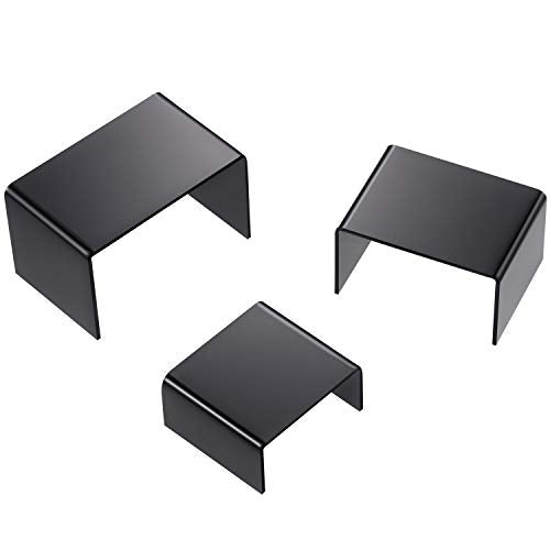 Chuangdi 2 Sets Acrylic Display Risers, Product Stand, Jewelry Display Riser Shelf Showcase Fixtures for Dessert Cupcake Candy Figure Treat Action Showcase(Black,Small Set) - color: Black, size: Small Set
