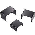 Chuangdi 2 Sets Acrylic Display Risers, Product Stand, Jewelry Display Riser Shelf Showcase Fixtures for Dessert Cupcake Candy Figure Treat Action Showcase(Black,Small Set) - color: Black, size: Small Set