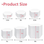 6 Pcs Buffet Risers, Dessert Stands Acrylic, Food Risers for Buffet, Jewelry Showcase, Riser Display Cases, Acrylic Display Base, White - color: White-Hexagonal