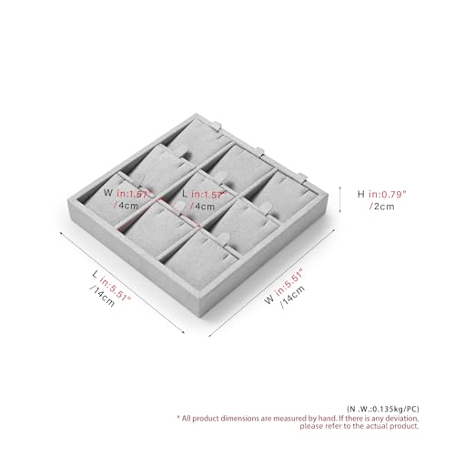 Oirlv Microfiber 9 Slots Jewelry Pendant Display Tray Travel Modular Jewelry Organizer - style: P13512