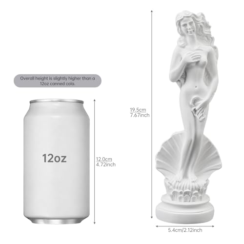 Birth of Venus Sculpture, 7.6 Inches Resin White Greek Roman Goddess Aphrodite Art Figurine Sculpture for Home/Office Decor,Valentine's Day Gift (Birth of Venus Sculpture) - style: Birth of Venus Sculpture