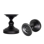 Metal Black Candle Holder for Pillar, Iron Candlestick Holder Stand for Home Coffee Decor Decorations, Table Centerpiece, Wedding Reception (2 Pack)