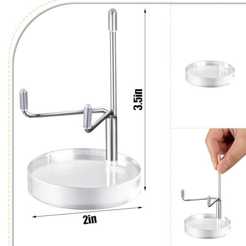 Suzile 4 Pcs Adjustable Metal Arm Display Stand Easel with Acrylic Base Rock Display Easel Holder Acrylic Crystal Clear Plate Stand for Geodes Mineral Agate(Silver,2 x 2 x 3.5 Inch) - color: Silver, size: 2 x 2 x 3.5 Inch