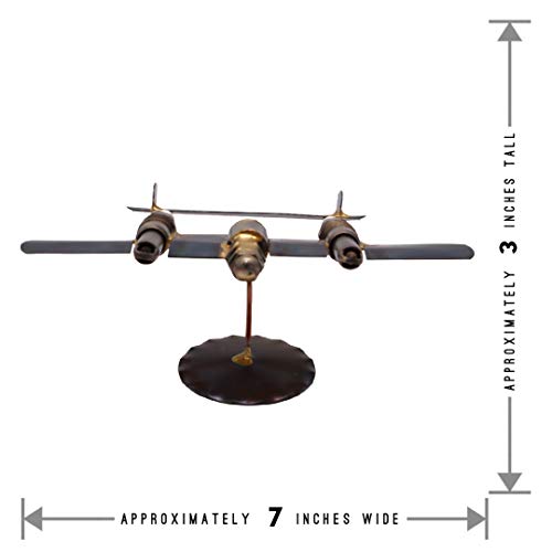 P-38 Lightning Collectible Handmade Metal Art Figurine, Desk Accessories, Trophy, Boss Gift, Home Office Décor, Aircraft - style: P-38 Lightning