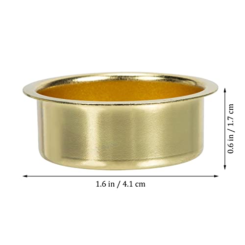 Uonlytech Wedding Table Decor 5pcs Tea Light Tins Cups, Golden Metal Tea Light Candle Holder Empty Scented Candle Cup DIY Candle Holders for Party Wedding Table Decoration Tapered Candlestick Holders - color: Golden