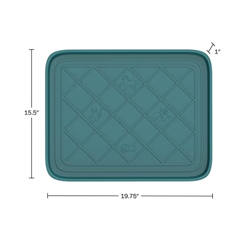 All Weather Boot Tray - Small Water Resistant Plastic Utility Shoe Mat for Indoor and Outdoor Use in All Seasons by Stalwart (Teal) - color: Teal