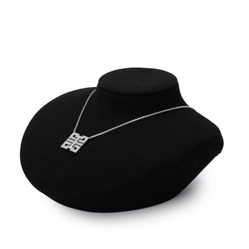 Microfiber Jewelry Bust Display Necklace Pendant Microfiber Jewelry Necklace Display Stand for Showcase(Black) - color: Black