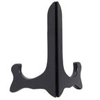 Juvale Wooden Plate Stands for Display - Plate Holders for Showcasing Collectible Items - Photo & Artwork Picture Holders for Tables - Lightweight & Sturdy Wood Display Stand - 6-Pack, 6 in, Black