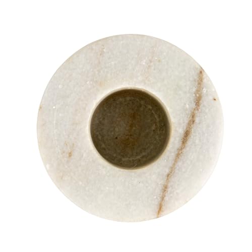 Bloomingville Marble Taper Holder, Black Mélange - size: 2" Round x 2-1/2"H