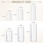 72 PCS White Pillar Candles with Glass Candle Holders Clear Hurricane Candle Holders Glass Cylinder Vases for Centerpieces Wedding Party, Event, Home Office (36 Candles+36 Candle Hoders) - style: 72 PCS White