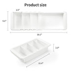 Plastic Drawers Organizer for Office Bathroom Bedroom Kitchen Desk - 1 Layers More White Storage Tray - Expandable 11.4-18.1 Inches (DEEP 2.3") - size: DEEP 2.3"