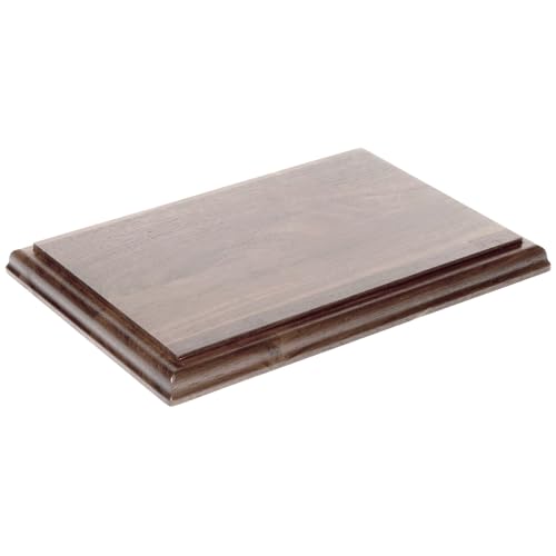 Plymor Solid Walnut Rectangular Wood Display Base with Ogee Edge, 10" W x 7" D x 0.75" H - size: 10" x 7" 0.75"