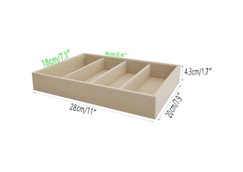 Velvet Sunglasses Organizer Tray 4 Slot, Stackable Eyewear & Glasses Display Case, Premium Beige Velvet, Scratch-Free Lining, Drawer Insert for Dressing Table Vanity Home Retail Trade Show - color: Sunglasses Tray