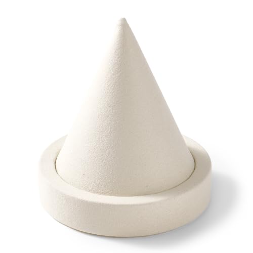 Solid Wood Bracelet Bangle Holder Microfiber Watch Jewelry Display Stand for Vendors Exhibit/Trade Shows/Retail Stores (Creamy White) - color: Creamy White