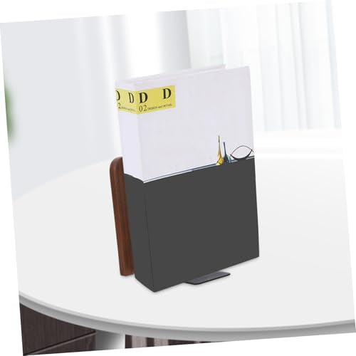 NUOBESTY Elegant Desktop Bookends Minimalist Reading Stand Book Organizer for Home Office Walnut Stylish File Holder to Keep Books and Documents Organized