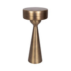 Kate and Laurel Solbrett Modern Sophisticated Metal Drink Table, 10 x 10 x 22, Antique Brass, Contemporary Mini Pedestal Table with Unique Sculptural Design for Use as Indoor Plant Stand - color: Gold